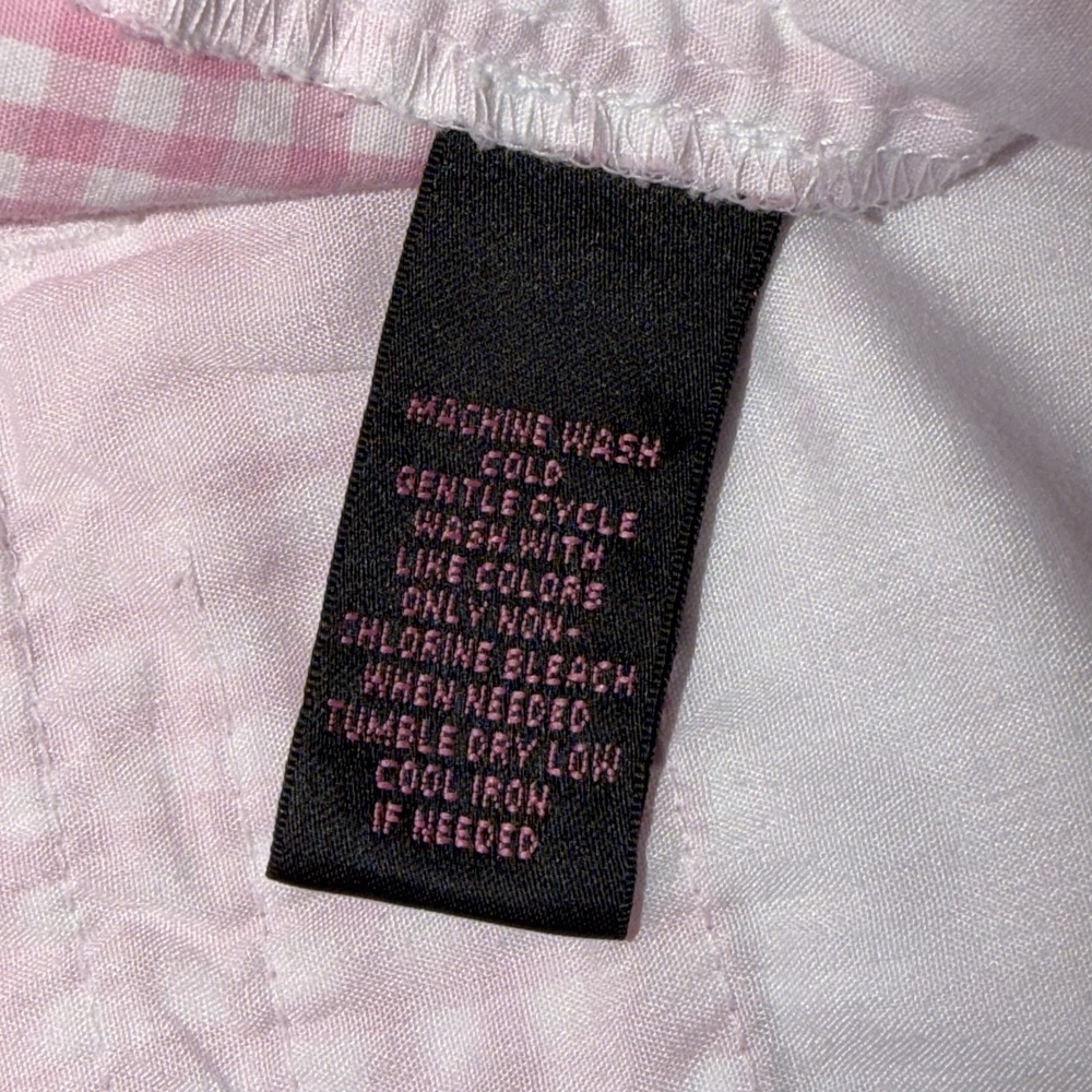 Lauren Ralph Lauren Pink & White Gingham Chino Shorts Size 8 Flat Front Preppy - Picture 4 of 5